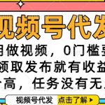 视频号代发日入千元！0门槛躺赚攻略，矩阵操作收益无上限🔥