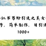 小红书男粉引流新玩法：10分钟制作爆款原创🔥日引1000+精准流量，绝无违规！
