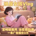 爆红71万粉丝！AI打造独居女孩宫崎骏风治愈系VLOG，单条广告报价3万，必看爆款秘籍