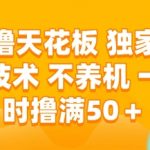 爆肝实测！零撸天花板新玩法：免养机狂薅50+/h，收益稳如磐石【终极揭秘】 （优化说明：
