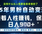 被动收入王者诞生！利用男性人性弱点自动化变现，日保底900+元｜项目全揭秘