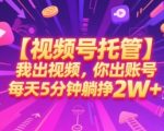 视频号托管暴利项目：5分钟日赚2万+的躺赚秘籍，新手也能轻松上手