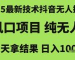2025抖音无人掘金暴利项目揭秘 零门槛躺赚日入1000+ 最新风口技术全解析