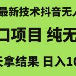 2025抖音无人掘金暴利项目揭秘 零门槛躺赚日入1000+ 最新风口技术全解析