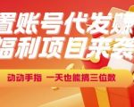 日赚300+！揭秘闲置账号代发暴利项目，新手小白轻松上手躺赚秘籍