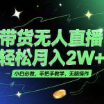 无人直播带货暴利秘籍：新手7天速成指南，日赚1000+无压操作（免费送全套资料）