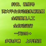 抖音视频号自动赚钱秘籍：日入3000+全自动躺赚攻略 零人工暴利项目大公开