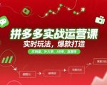 拼多多2025最新实战运营秘籍：爆款打造+黑科技改销量+AB单狂飙 日销百万直播玩法大公开