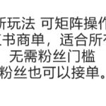 小红书矩阵商单暴利玩法！0粉丝门槛，1人也能轻松接单，日赚1000+实操教程