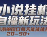 小说赚钱新玩法：单窗口日赚50+实操教程，矩阵批量操作轻松月入过万