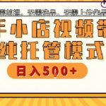 快手小店代运营暴利内幕：0基础躺赚8000+秘籍曝光！懒人必备的自动赚钱神器