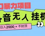 2025抖音暴力挂机暴利项目 单号日赚2000+ 新手当天见效 长期稳定赚钱秘籍大公开