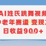 AI姓氏跳舞视频暴利玩法！中老年赛道日赚9000+的5种变现秘籍大公开