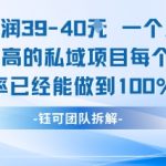 2025年最暴利私域项目揭秘：单笔稳赚40元 月入7K+ 100%转化率实战攻略