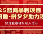 2025闲鱼蓝海暴利项目终极指南 手把手教你轻松月入3W+ 新手必看赚钱秘籍