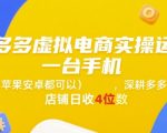 拼多多虚拟电商暴利实战：手机轻松运营日赚1000+ 新手必看秘籍