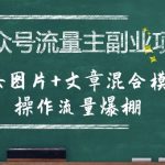 公众号流量主副业暴利玩法：美女图文混合模式7天引爆10W+流量，新手日赚500+实操秘籍