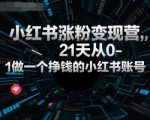 21天小红书涨粉变现秘籍：零基础打造月入过万的高效账号实战指南