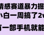 情感暴力掘金项目大揭秘：新手7天狂赚2万+ 零门槛长期稳定副业攻略
