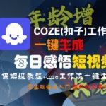 COZE扣子工作流终极指南：10分钟学会自动生成每日感悟短视频 新手零门槛教程