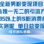 5个高转化男粉变现秘诀：35+精准引流日赚1000+实战教程