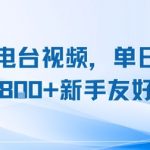 复刻电台视频单日轻松变现800+ 新手快速上手稳定长期可做项目