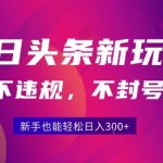 2025今日头条爆款秘籍！5.0原创玩法大公开，新手零门槛日入300+，官方认可绝不封号！