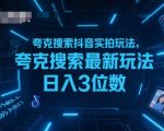 夸克搜索抖音实拍暴利玩法揭秘：新手小白轻松日赚500+