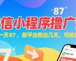 微信小程序看广告赚钱新方法 单机日赚87元可批量操作 新手轻松日入500+