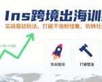 INS跨境出海实战营：破解0粉丝魔咒！3天狂吸自然流量，百万爆单秘籍大公开