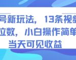 书单号暴利新玩法！13条视频狂赚5位数，小白当天见效收益，超简单操作速成秘籍！
