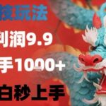 黑科技暴利项目：一单9.9元日赚1000+，小白零门槛轻松上手【揭秘】