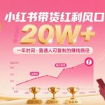 🔥2025小红书带货红利！手把手教你年入20W+，小白也能冲！