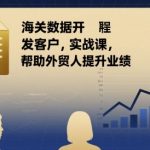 海关数据开发客户实战课：外贸人业绩倍增终极秘诀！