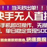 2025无人直播SEO优化爆款技术：当天秒出单，0风控日入5000+躺赚秘籍【最新实战揭秘】