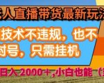 2025淘宝无人直播带货暴利玩法：独家防封技术，全自动挂机躺赚日入2000+揭秘