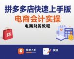拼多多电商会计实操速成秘籍：3天零基础精通财务教程，月入过万不是梦！