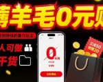 速成暴利薅羊毛：0元购免单倒赚钱，3步人人可做日入500+终极秘籍！