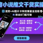 抖音小说推文爆单秘籍：混剪+AI图片特效日赚千元，0粉丝新手必看全流程！