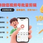 2025微信视频号批量剪辑神操作揭秘：一键变现月入1W+，新手3天速成！