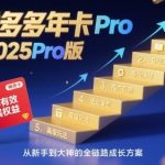 2025拼多多年卡PRO版终极秘籍：五大板块从认知基础到活动玩法，引爆流量赚翻天！