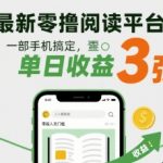 零撸阅读平台日赚300元暴利揭秘！一部手机轻松操作零投入人人可月入过万