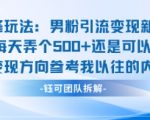 男粉引流变现神技：邪修玩法日赚500+，0门槛爆钱新攻略！