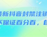 2025抖音永久封禁秒注销技术！成功率90%亲测可用