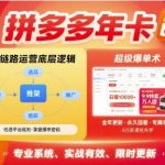 拼多多全链路运营：新手必学爆单术！8月更新6节，日销破万秘籍