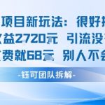 老项目新玩法日赚1000+，收费68米零风险不封号