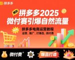 2025拼多多微付费黑科技：日销千单免费流量暴涨攻略！电商运营推广爆品技术