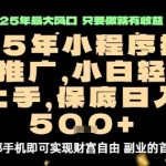 微信小程序挂机推广终极秘籍：解放双手，日入500稳赚攻略大揭秘