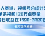 视频号暴利新赛道！单条收益狂飙120W+，小白躺赚日入3K