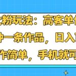 揭秘女粉暴利玩法！高客单价项目，10分钟/条日赚1K+，手机0门槛操作